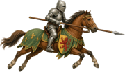 A knight on horseback